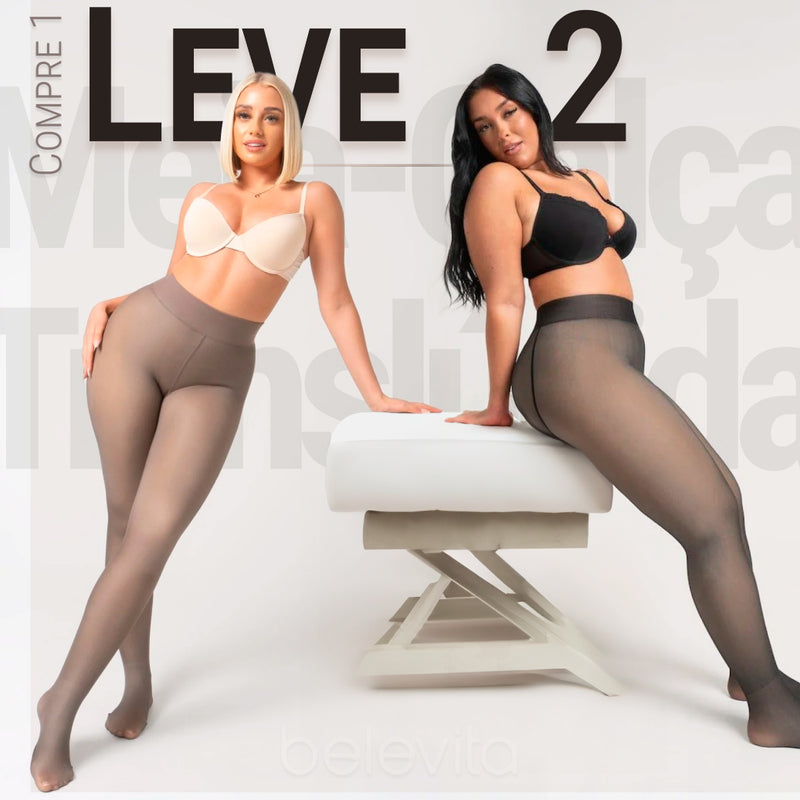 Meia-Calça de Lã Translúcida - Pague 1 e Leve 2